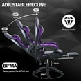 thumbnail image 3 of Gaming Chair With Footrest,Computer Chair With Headrest And Lumbar Support ,Pu Leather Video Game Chairs For Adults, Adjustable Waist-Back ,Office Chair With Pedals, Video Gaming Chair,Purple, 3 of 6