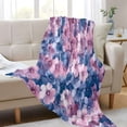 thumbnail image 6 of WOBOGO Fluffy Flowers Facecloth Blanket Fluorescent Effect in The Dark Four Seasons of Comfortable and Soft Skin Friendly Sheet 70×55in, 6 of 8