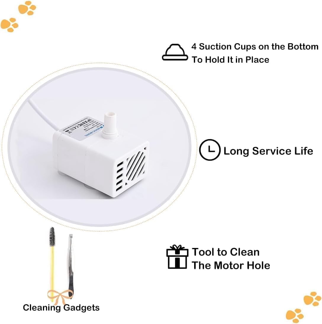 Cat Water Fountain and Stainless Steel Food Bowl, 100oz/3L Super Quiet Automatic Pet Water Dispenser with Smart Pump and 3 Replacement Filters for Cats and Small Dogs, Green