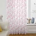 thumbnail image 6 of Pink Floral Sheer Curtains 63 Inches Long, Retro Blossom Flower Botanical Country Light Filering Curtains, Breathable Simi Curtain Privacy Drapes for Living Room Bedroom Lightweight Window Treatment, 6 of 9