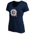 thumbnail image 2 of Women's Navy Boston Bruins Banner Wave Logo V-Neck T-Shirt T-Shirt, 2 of 3
