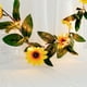 thumbnail image 5 of 2M 30LED simulación de plástico girasol hoja verde cadena de luz decoración del hogar lámpara para jardín boda blanco cálido, 5 of 13