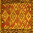 thumbnail image 1 of Ahgly Company Machine Washable Indoor Square Southwestern Yellow Country Area Rugs, 4' Square, 1 of 4