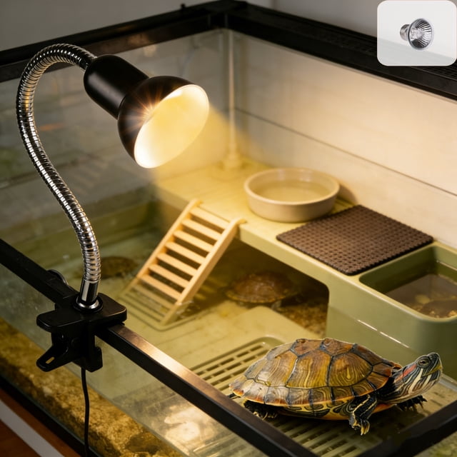 weibbin Adjustable Headlight with Timer for Turtle Lizards and Reptiles Basking Lamp for Reptiles Calcium Supplementation and Heat Preservation