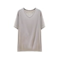 thumbnail image 2 of MORESEC Women Plus Size V Neck Short Sleeve T-Shirt Casual Loose Fit Tee Shirt Solid Color Tops Everyday Comfort Wear Summer Fashion Clothes, Silver 5XL, 2 of 5