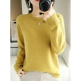 thumbnail image 3 of Shirts For Women Sweaters For Women Women's Sweater Crew Neck Long Sleeve Soft Pullover Sweater Womens Tops, 3 of 4