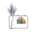 thumbnail image 1 of Castillo de Torre Eiffel Paris Francia Tarjeta de jarrón de lavanda artificial, 1 of 3
