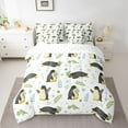 thumbnail image 2 of jejeloiu Cute Penguin 7-Piece Bedding Comforter Set,Rustic Plant Leaf King Bedding Sets For Girls Kids Reversible, 2 of 8