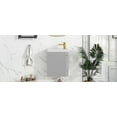 thumbnail image 5 of DUOSONG [Viedo]Contemporary 16" Wall-Mounted Bathroom Vanity Combo Cabinet With Ceramic Basin - Ideal For Small Bathrooms Grey MDF Bath & Faucets Bathroom Vanities, 5 of 26