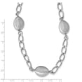 thumbnail image 2 of 925 Sterling Silver Rhodium Brushed and Polished With 2 In Ext Necklace 17.5 Inch 14mm Wide Pendant Necklace for Women, 2 of 2