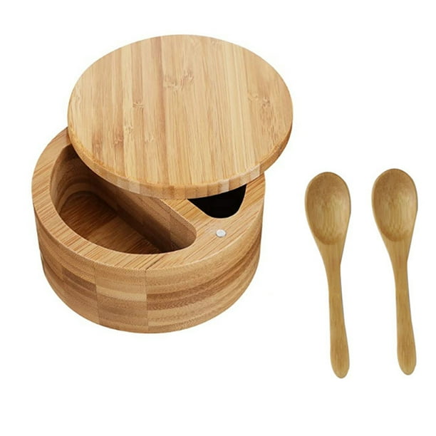 2In1 Round Double Grid Salt and Pepper Container Split Spice Box Salt