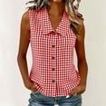 thumbnail image 2 of GigrtiJin Tank Tops for Womens Trendy Plaid Button Down Shirts Solid Color Casual Going Out Sleeveless Collared Tank Tops, 2 of 5