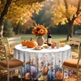thumbnail image 2 of Nappe Ronde d'Halloween, Nappe Ronde d'Automne 60 Pouces, Nappe Citrouille, Récolte d'Automne pour Noël, Fête, Anniversaire, Action de Grâce, Récolte, 2 of 7