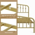 thumbnail image 6 of Yaheetech Metal Bed with Arched Headboard and Footboard, Antique Gold, Queen, 6 of 7