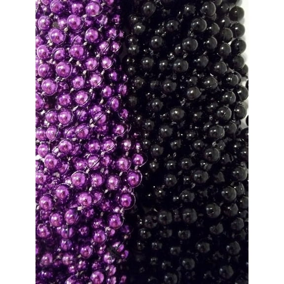 Ravens Purple Black Superbowl Mardi Gras Party Favors Football Beads 1 dozen