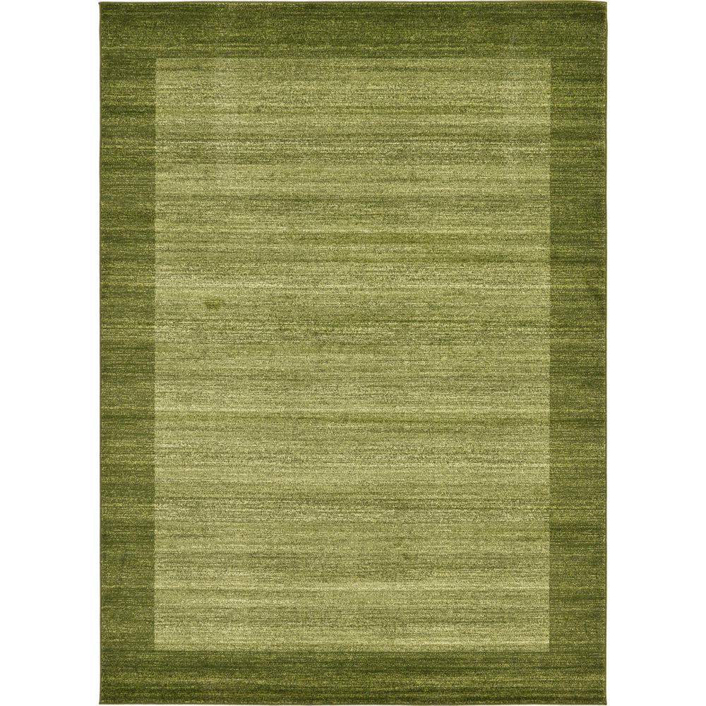 Unique Loom Indoor Rectangular Border Modern Area Rugs Green, 7' 0 x 10