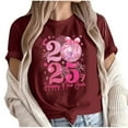 thumbnail image 1 of Camisetas de Manga Corta para Mujeres, Camiseta de Cuello Redondo Impresa de Moda, Primavera Y Verano Casual, 1 of 9