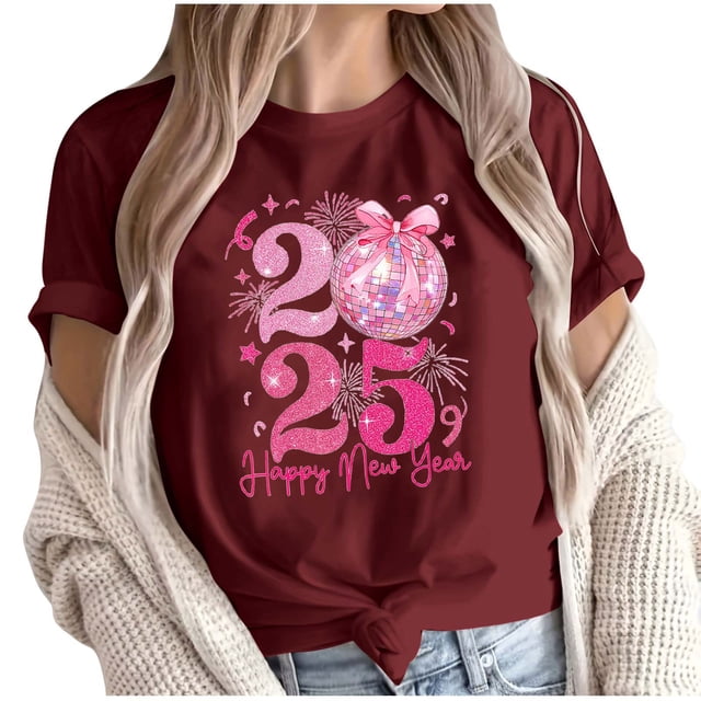 Camisetas de Manga Corta para Mujeres, Camiseta de Cuello Redondo Impresa de Moda, Primavera Y Verano Casual