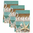 thumbnail image 2 of Starfish Kitchen Towels Set of 3, Coastal Coral Ocean Teal Green Brown Wood Grain Absorbent Dish Towels for Kitchen, Microfiber Hand Towel, Quick Drying Tea Towel for Cleaning Decorative Dishcloths, 2 of 7