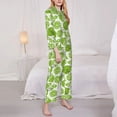 thumbnail image 3 of Pofeuu Green Various Lemons Print Womens Pajamas Set Long Sleeve Sleepwear Button Down Nightwear Soft Pj Lounge Sets Button Down Pajamas Women-X-Large, 3 of 7