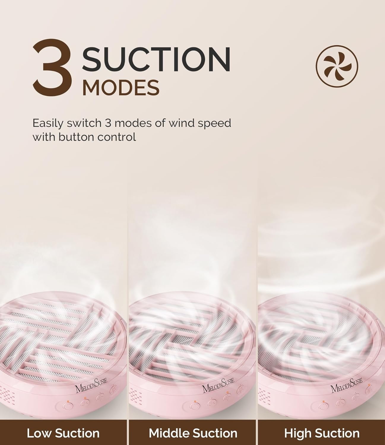 MelodySusie Cordless Rechargeable Nail Dust Collector, SProR Compact Vacuum Fan with Reusable Filter, Powerful Dust Suction Machine for Acrylic Gel Polish, Pink