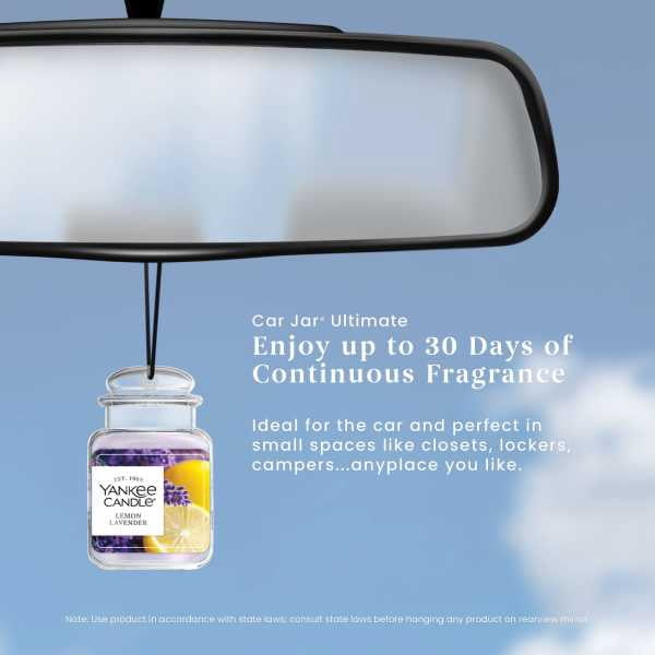 Yankee Candle Car Jar Ultimate Hanging Car Air Fresheners, Lemon Lavender, 0.96 oz (Pack of 4)