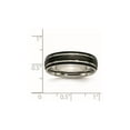 thumbnail image 2 of Gem & Harmony Mens 6mm Grooved Black Plated Titanium Wedding Band Ring for Men, 2 of 5