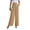 Apricot, variant on Uvplove Women's Pocket Wide Leg Trousers Lightweight Pants High Waist Button Loose Trouser Work Casual Business Pants,US Size XX-Large in Dark Green