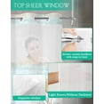 thumbnail image 4 of No Hook Shower Curtains with Snap in Liner, Blue Red Coastal Waterproof Fabric Shower Curtain, Nautical Beach Summer Coral Shell Double Layers & See-Through Top Window Bathroom Curtains 36''x72'', 4 of 6