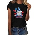 thumbnail image 2 of Fartey Women's 4th of July Shirt Cute Gnome Graphic Tees Independence Day Patriotic Tops American Flag Crew Neck T Shirts Loose Casual Summer Short Sleeve Blouses Black L, 2 of 4