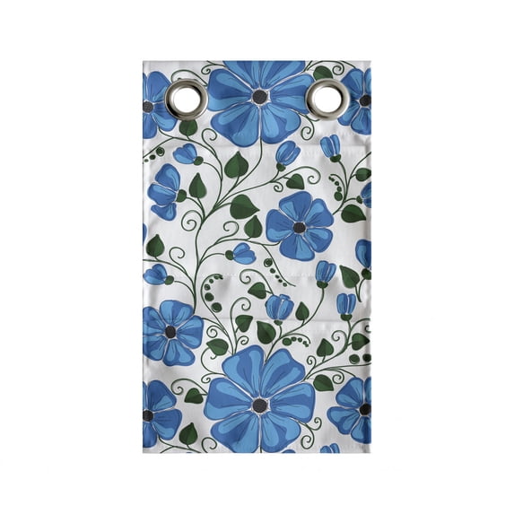 Floral Hanging Pocket Organizer, Blooming Poppies Leaves Spring Tones Hand Drawn Sketch Repetitive, Printed Polyester Storage Bag with Pockets, 9" x 27", Emerald and Deep Sky Blue