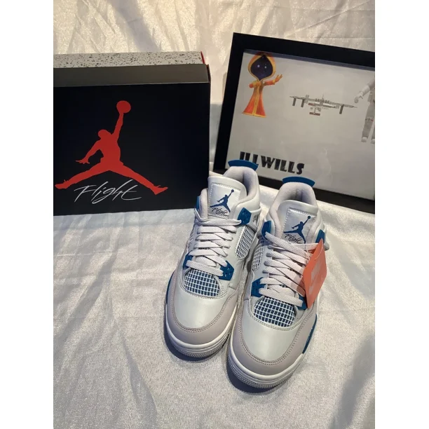 Ni - ke Air Jordan 4 Retro Military Industrial Blue FV5029-141 SIZE 11 BRAND NEW DS