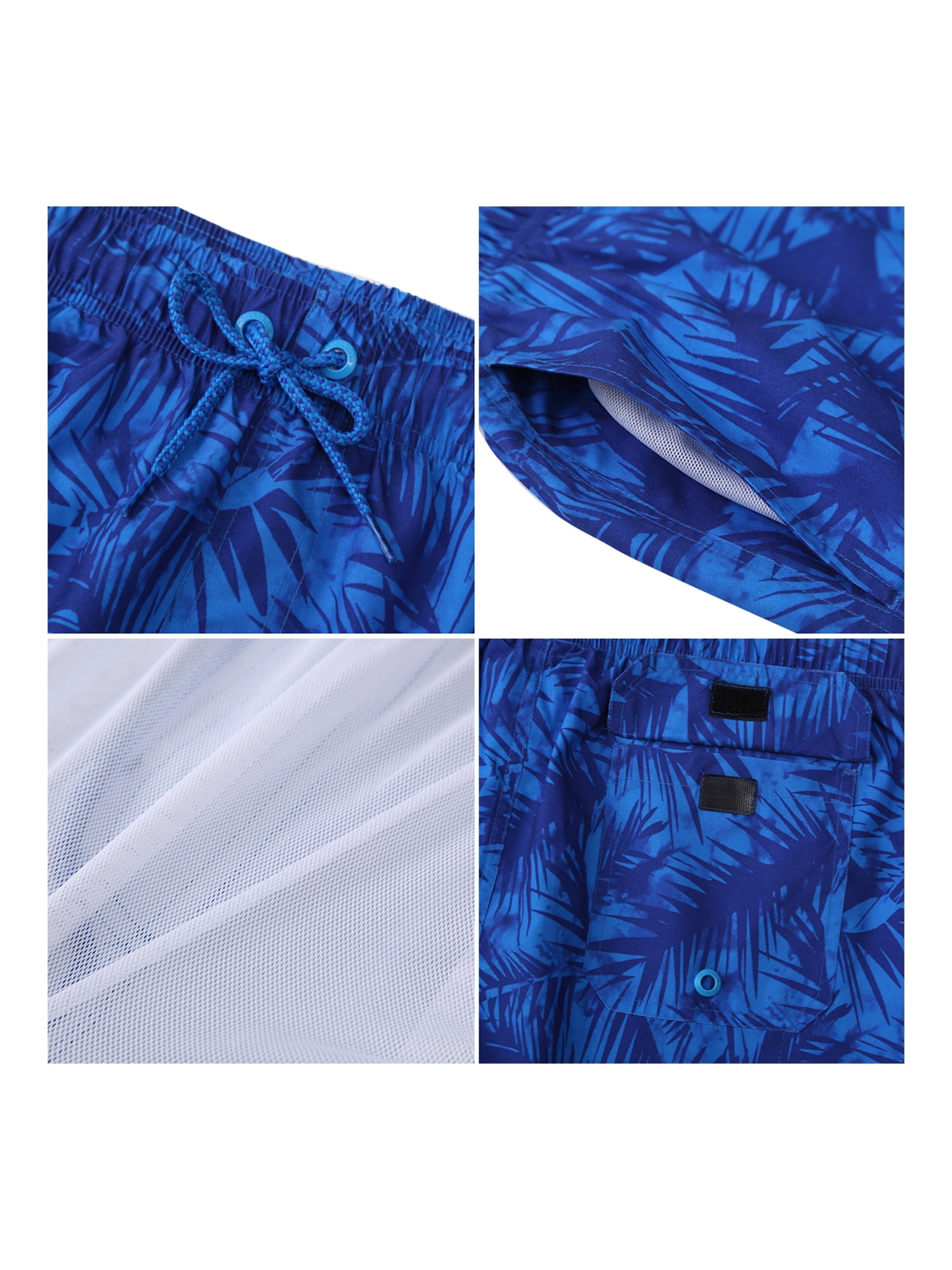 Rokka&Rolla Men's 8" Mesh Lined Swim Trunks, up to Size 2XL