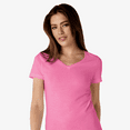 thumbnail image 4 of Gildan Softstyle Short Sleeve V-Neck T-Shirt, Women's Semi-Fitted Rib Collar Tee, Azalea, S, 4 of 6