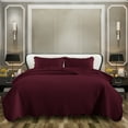 thumbnail image 3 of IR Imperial Rooms 3 Piece King Quilt Set Bedding Microfiber Soft Embossed Bedspread with 2 Pillow Shams Burgundy Color, 3 of 12