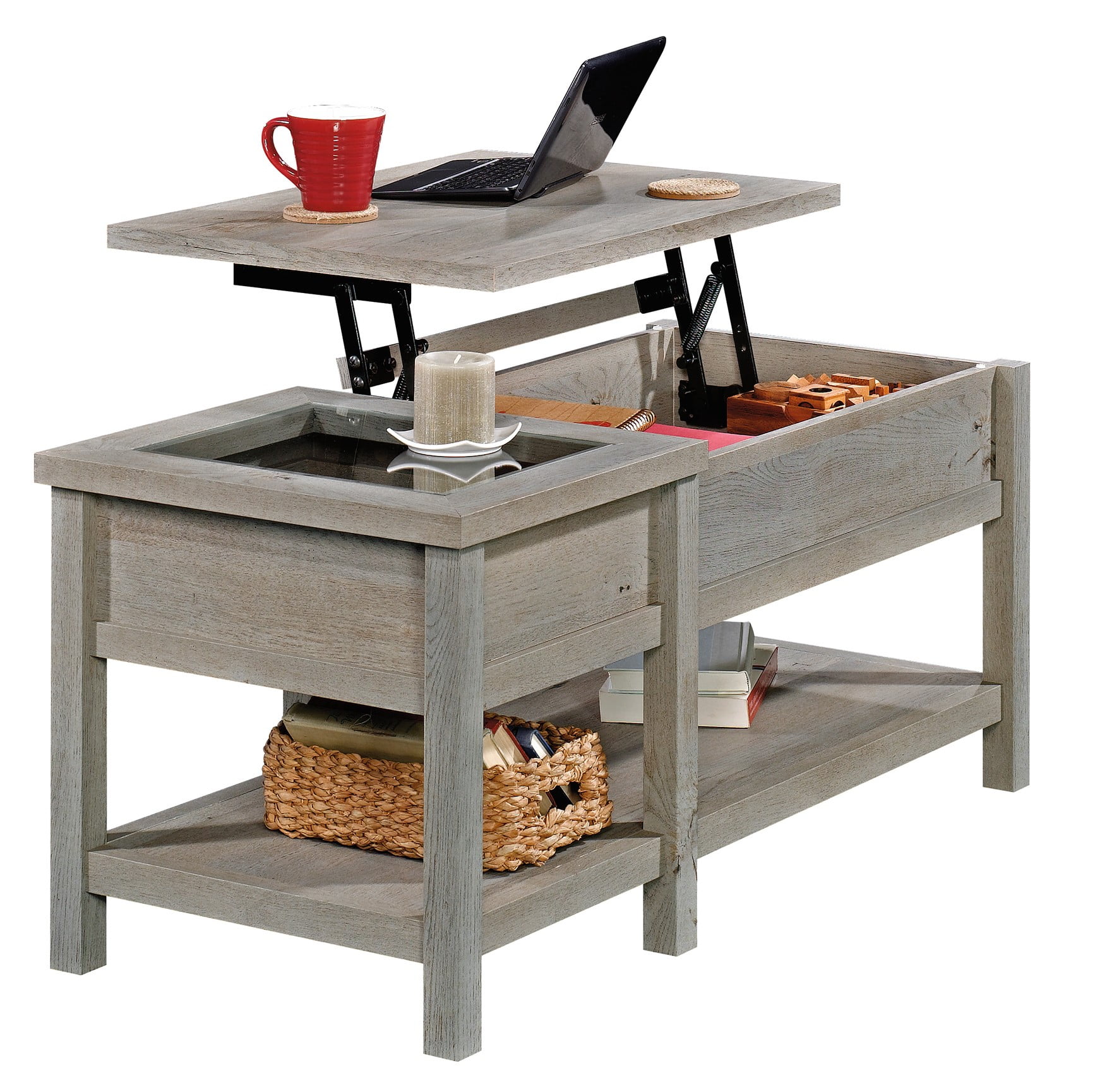 Sauder Cottage Road Lifttop Coffee Table, Mystic Oak Finish