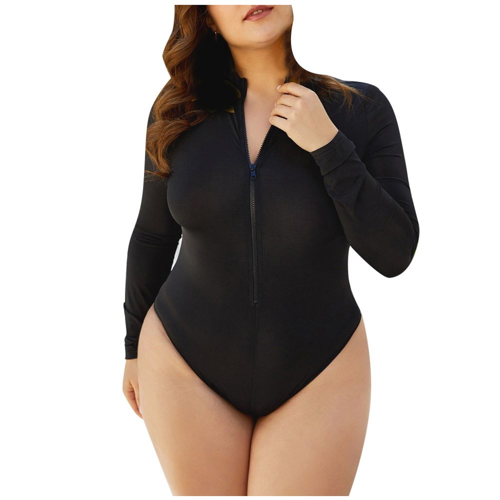 MesaSe Plus Size Bathing Suits Swimdress High Neck Long Torso Long