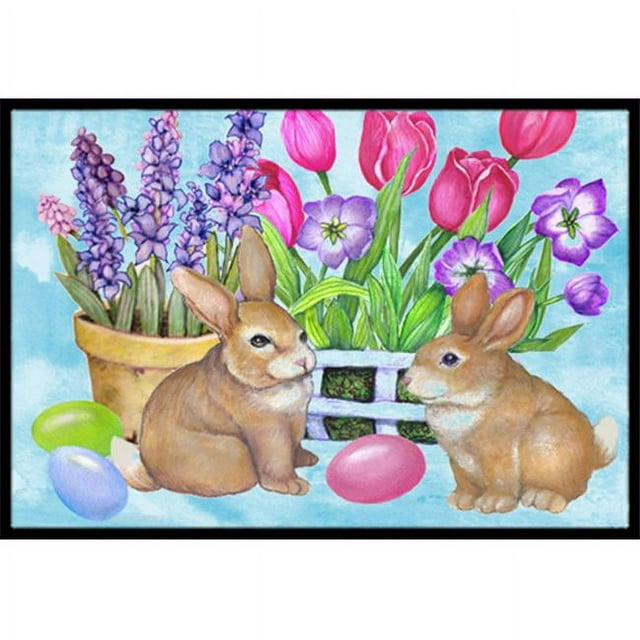 Carolines Treasures PJC1066MAT Nouveau Départ Easter Rabbit Tapis Intérieur & Extérieur, 18 x 27 Po.