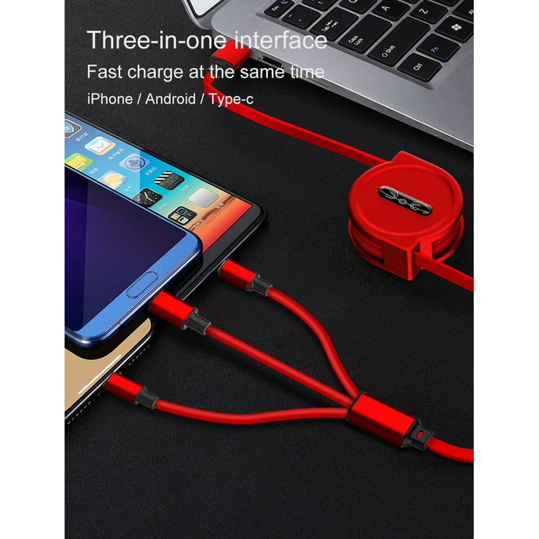 USB Multi Charging Cable 2 in1 Multiple Phone Charger Cord USB C Multi Cable