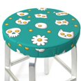 thumbnail image 4 of Bar Stool Covers Round, Cute Fried Egg Skull Bar Stool Cushion Covers Seat Cushion With Elastic Bands, Chairs Covers For Kitchen Dining Room 12-14 Inch, 4 of 7