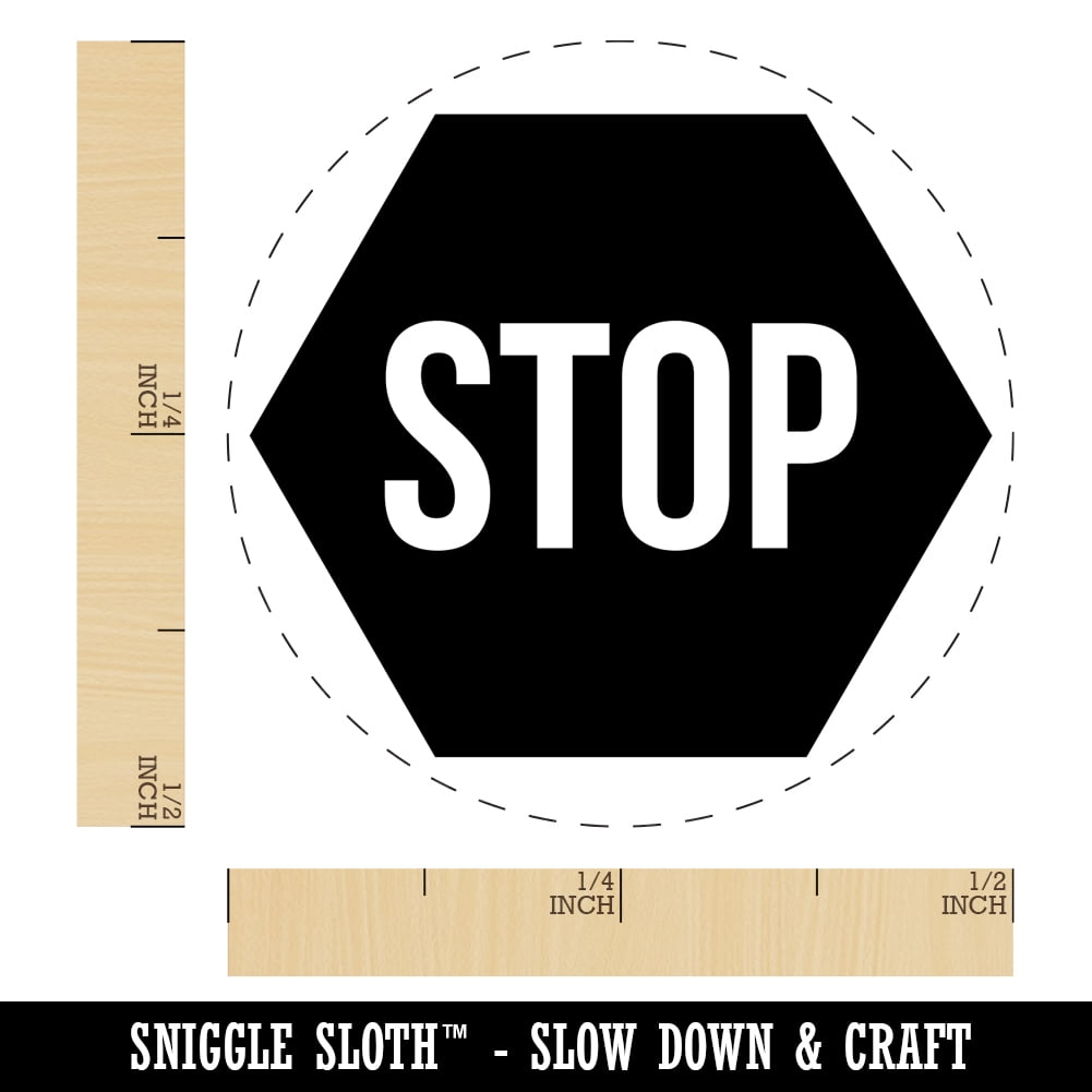 Stop Sign Self-Inking Rubber Stamp Ink Stamper - Dry Pad (No Ink) - Mini 1/2 Inch