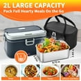 thumbnail image 4 of Aotto Electric Lunch Box, 90W Faster Portable Food Warmer for Adults, 2L 12V/24V/110V Heated Lunch Box for Work/Travel/Car/Truck - Leakproof, Stainless Steel Container, Carry Bag, Gray, 4 of 7