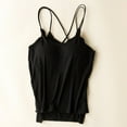 thumbnail image 3 of Holzkary Women's Shelf Bra Camisole Tops Adjustable Spaghetti Strap Cami Tank Slim Fit Undershirts Women's Solid Color V Neck Beauty Back with Chest Pad Without Wearing Bra One Tank Top Black Xl, 3 of 3