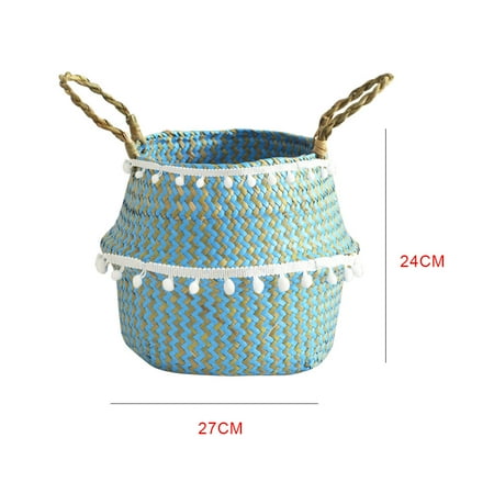 Boyijia Natural Seagrass Storage Basket Foldable Woven Dirty Laundry Toys Storage Hamper Flower Pot Planter Walmart Canada