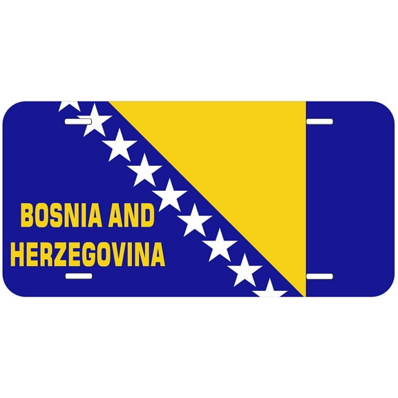 Bosnia and Herzegovina Flag With Country Name Novelty Car Auto License Plate
