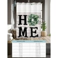 thumbnail image 6 of No Hook Cloth Fabric Shower Curtain with Snap in Liner, Eucalyptus Leaves Waterproof Shower Curtains Set with See Through Top Window, Rustic Botanical Plants Text Wood Grain Bath Curtains 72"x84", 6 of 6