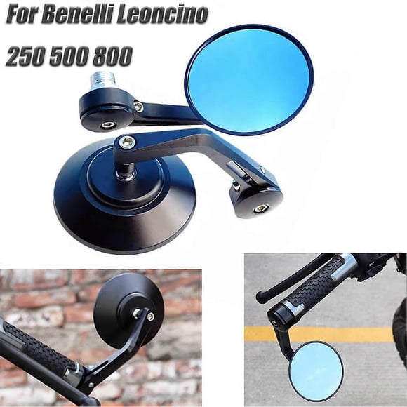 For BENELLI Leoncino 500 250 800 502c 752s TRAIL 302S 150S Motorcycle Mirror Blue Glass Handle Bar End Rearview Side Mirrors