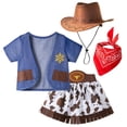 thumbnail image 4 of Karoyedx Cowgirl Outfits for Kids Girls Cowgirl Costume for Girls Toddler Cowgirl Dress Outfit with Western Hat for Kids Dress-Up Blue Size,3-4 Years, 4 of 8