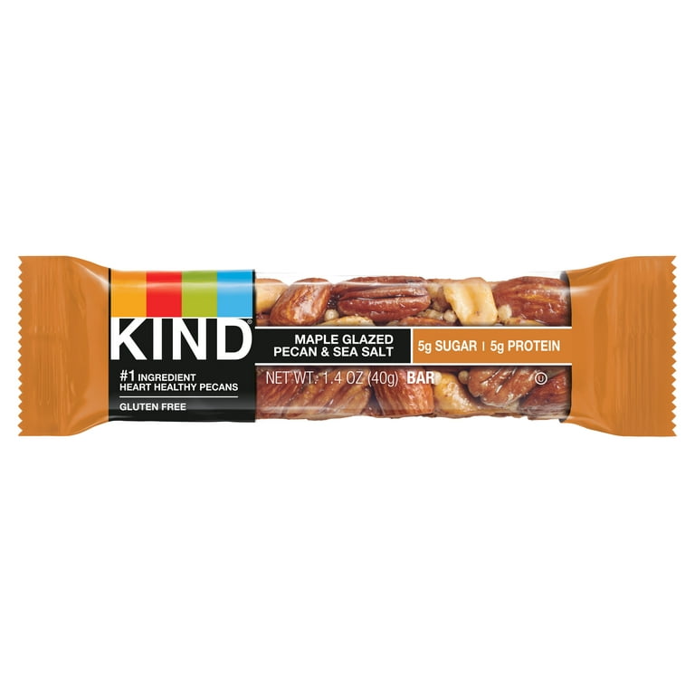 KIND Gluten Free Maple Glazed Pecan & Sea Salt Snack Bars, 1.4 oz, 12 Count