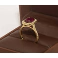 thumbnail image 3 of 3Ct Emerald Cut Simulated Red Garnet Women's Halo Engagement Ring 14K Yellow Gold Plated, 3 of 5